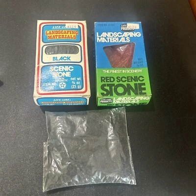 VINTAGE LANDSCAPE MATERIALS THE FINEST SCENERY LIFE-LIKE  RED & Black STONE - Image 1 of 4