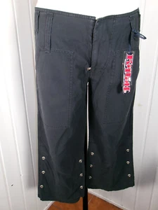 VINTAGE KILLAH w26 Black Cotton Shorts 36 High Size - Picture 1 of 8