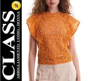Top donna Naf Naf Mod Crochet SENT74 (Arancio) cotone (-50%) - Picture 1 of 5