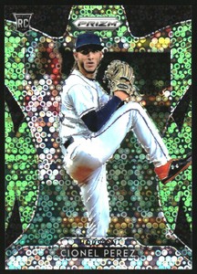 2019 Panini Prizm Prizms Lime Green Donut Circles #185 Cionel Perez /199