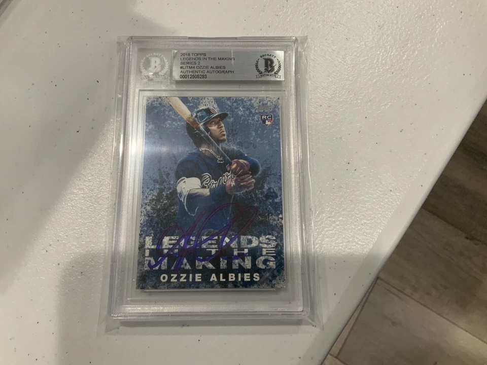 OZZIE ALBIES Signed Auto Autographed 2018 Topps Legends Making RC BAS Beckett - Image 1 of 2