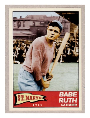 Babe Ruth 1913 St Marys School / pre-rookie / MC Peerless series #6 / NM+ cond - Image 1 of 2