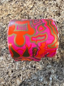 VTG MCM Wrapping Paper PINK ORANGE GOLD ON ROLL 4 LB CHRISTMAS GIFT RARE AUTH - Imagen 1 de 7
