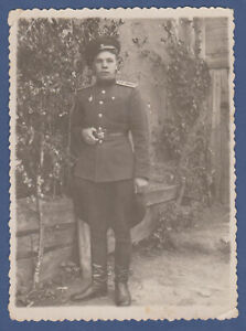 Handsome military man in uniform with boots Soviet Vintage Photo USSR