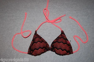 JR Womens Swimsuit Bikini Top OCEAN PACIFIC S 3-5 Orange Black - Picture 1 of 1