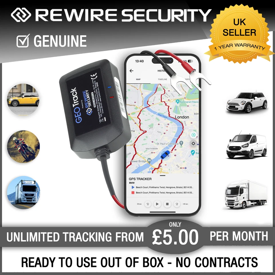 GPS Tracker Geo Track Vehicle Car Van Motorbike Fleet Tracking Device System - Image 1 of 4