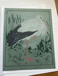 FRITZ LANG / Holzschnitt "Storch" - Bild 1 von 2