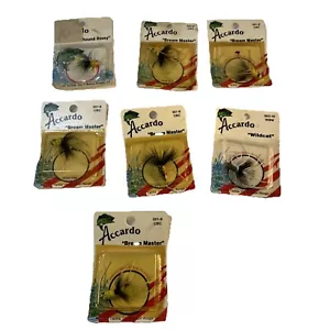 7 Vintage Accardo 5 Bream Master 501-8CBC 1 Round Dinny 1 Wildcat Mosche Pesca - Foto 1 di 9