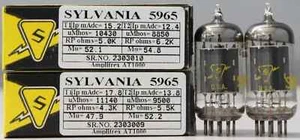 5965 E180CC 12AT7 Sylvania NOS NIB Made in U.S.A Amplitrex tested 1MP 2PC - Picture 1 of 9