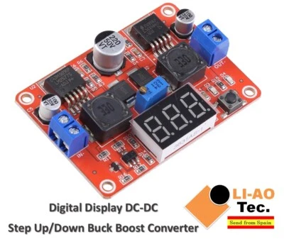 Digital Display DC-DC Step Up Down Buck Boost Converter LM2577S LM2596S - Imagen 1 de 4