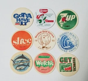9 Assorted Hawaii Vintage POGS Milk Caps 1990's -- GOOD USED CONDITION - Picture 1 of 2