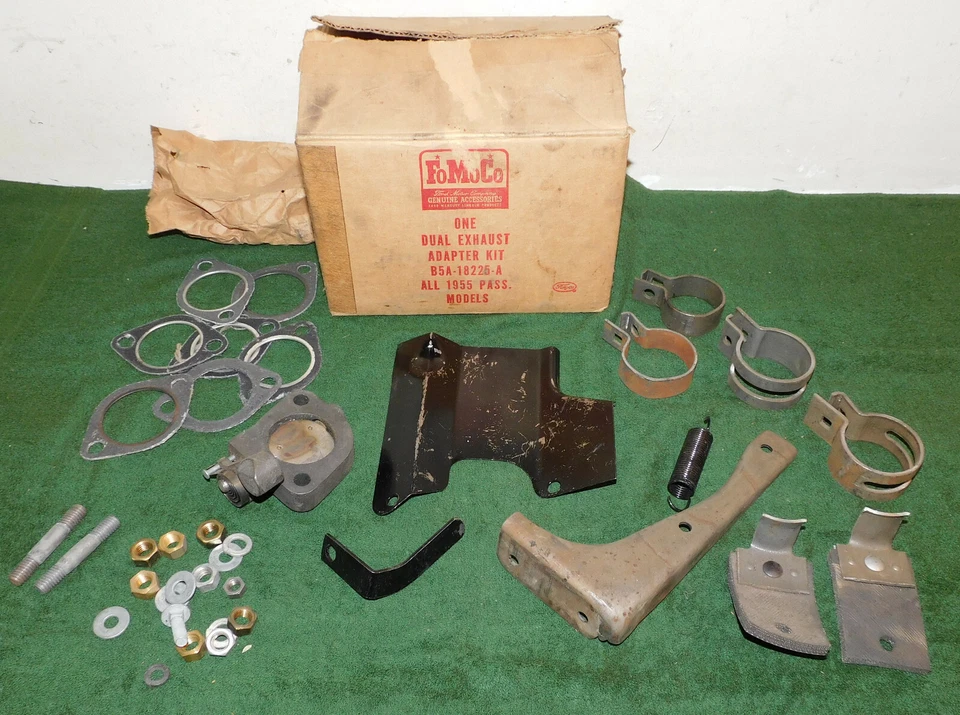 1955 1956 Ford Custom Victoria Fairlane Sunliner NOS DUAL EXHAUST ADAPTER KIT - Image 1 of 4