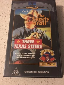 THE LONELY TRAIL + THREE TEXAS STEERS - JOHN WAYNE DOUBLE VIDEO - Picture 1 of 1