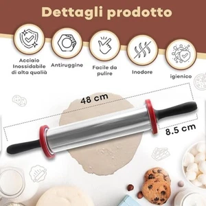 Mattarello in Acciaio Inox per Professionisti - garantisce i migliori risultati - Foto 1 di 6