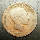 Currency Ten Cents Year 1879 Alfonso Xii King Spain Coin Munze