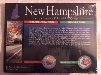American Historical Society colorized state quarters. New Hampshire. New - Image 1 of 2