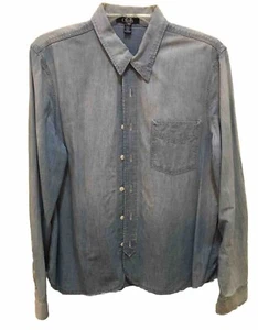CHAPS ~  Denim Shirt Womens Chambray single pocket Classic Casual ~ XL - Picture 1 of 9