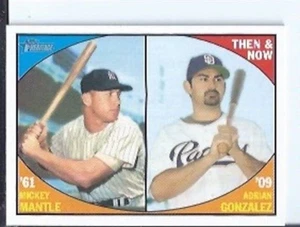 Mickey Mantle / Adrian Gonzalez 2010 Topps Heritage Then & Now - Picture 1 of 1