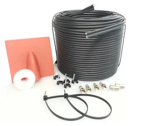 15m Black Twin Shotgun Satellite Coax Cable TV extension kit For Sky plus HD Q - Picture 1 of 4