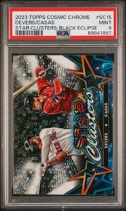 2023 Topps Cosmic Chrome Devers/Casas Star Clusters Black PSA 9 Mint /10 - Picture 1 of 3