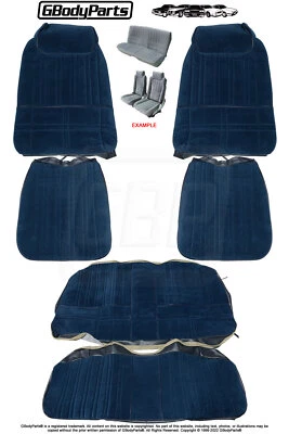 Juego de fundas de tapicería de asiento de cubo Cutlass Supreme 442 81-85 AZUL OSCURO Foto 1 de 4