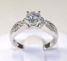 Brand New Sterling Silver 0.84 Carat Cz W/ Accent Engagement Ring Size 5 6 7 8