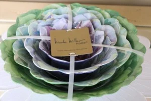CUENCOS DE SERVICIO DE MELAMINA EN FORMA FLORAL DE CACTUS FLORALES 4 PIEZAS - Imagen 1 de 1