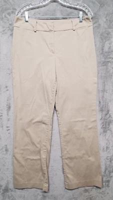 Calça Ann Taylor LOFT Feminina 10 Bege Curvilínea Boot Cut Vestido Calças Carreira - Imagem 1 de 4