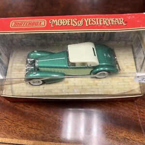 MATCHBOX 1990 MODELS OF YESTERYEAR 1938 Y17A GREEN HISPANO SUIZA Riveted Axles 