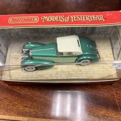 MATCHBOX 1990 MODELS OF YESTERYEAR 1938 Y17A GREEN HISPANO SUIZA Riveted Axles  - Image 1 of 4
