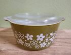 PYREX Spring Blossom Green  473 1 Qt Round Covered Bowl Lid 470-C Corning U.S.A.