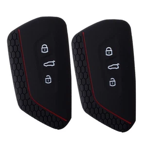 Black Silicone Car Key Case for Golf 8 and For Skoda with Non Slip Design - Picture 1 of 9