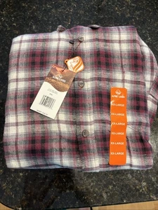 Men's Alpine Design Long Sleeve Brushed Flanel Shirt XXL Wine/white BWF-19020 - Picture 1 of 5