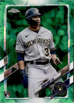 2021 Topps Chrome Update Sapphire #US93 Corey Ray Green /50 Milwaukee Brewers - Image 1 of 2