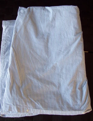 Funda nórdica a rayas azul/blanco hecha en Francia ~ algodón ~ cierre a presión ~ doble 62x82 Foto 1 de 4