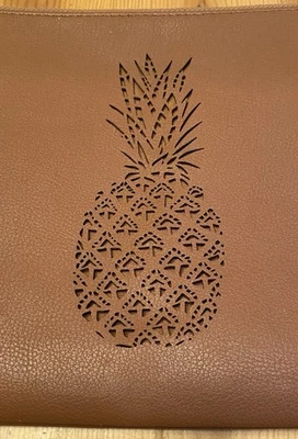 Charlie Paige Wrist Strap Purse Pineapple Theme 8” X 11” Brown  - Image 1 of 4