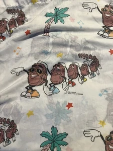 Sábana plana y funda de almohada vintage California Raisins Twin ligeramente desvanecida 1988 - Imagen 1 de 9