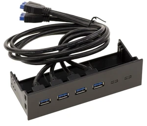 Façade 4 ports USB 3.0 pour emplacement baie 5.25" - Imagen 1 de 4