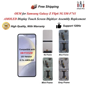 For Samsung Galaxy Z Flip6 F741U/W AMOLED Display Touch Screen Digitizer Replace - Picture 1 of 25