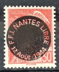 Lokal Frankreich 1944 Befreiung Aufdruck Nantes postfrisch - Bild 1 von 1