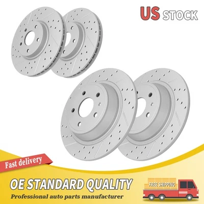 Front & Rear Drilled Brake Rotor For 2013 2014 2015-2019 Ford Fusion Lincoln	MKZ - Image 1 of 4