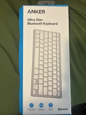 Anker Ultra Compact Slim Profile Bluetooth Keyboard, Silver Lightweight  - Image 1 of 2
