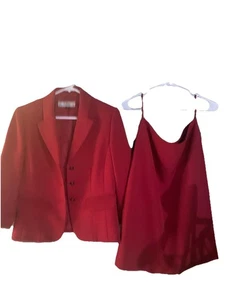 Tahari Damen Anzug Set/gefütterter Blazer & gefütterter Rock Größe 6 / rot - Bild 1 von 3