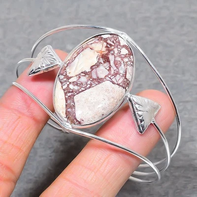 Brecciated Mookaite Oval Shape Gemstone Fashion Jewelry Adjustable Bangle SR 343 - Image 1 of 4