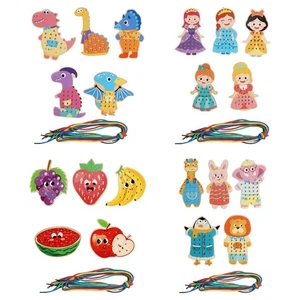 Lacing Cards Developing Imagination Early Development Lacing Playing Games - Picture 1 of 23