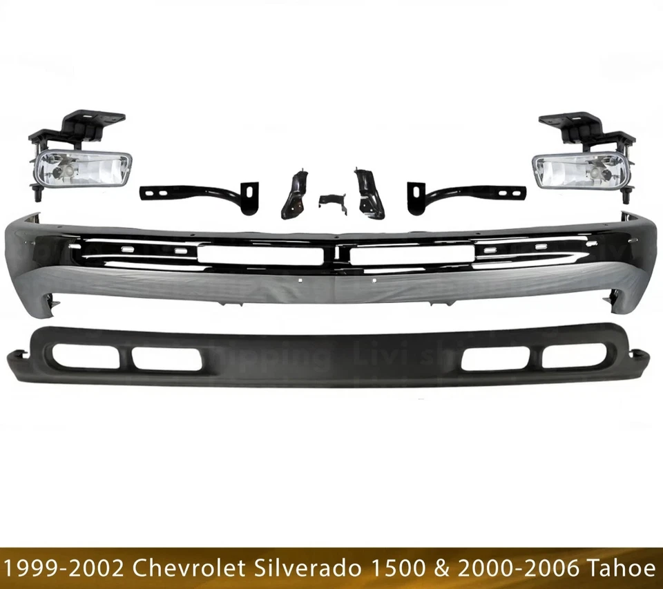 Kit de parachoques delantero cromado para Chevrolet Silverado 1500 1999-2002 y Tahoe 2000-2006 Foto 1 de 4