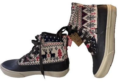 Bota alta de goma tejida festiva Vans Off The Wall para mujer talla 7,5 (7 1/2) Foto 1 de 4