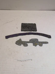 3  Antique Printing Press Plates  Lead & Brass Vintage Clothing Advertisement  - Picture 1 of 9
