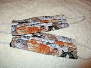 FACE MASKS~Adult Size~Cats/Kitten Lover~2 qty. Handmade~NEW - Picture 1 of 6