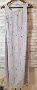 Vintage Laura Ashley Size 8 Purple Maxi long dress Floral 100% SIlk Lined - Picture 1 of 12